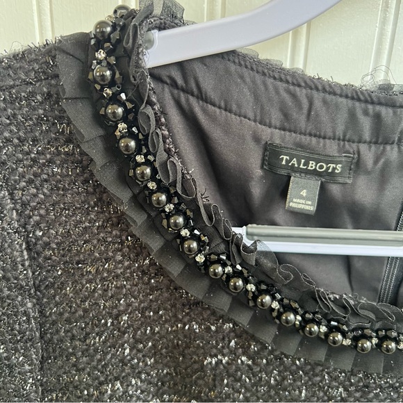 Talbots Black Sparkle Tweed Sheath Dress - Picture 5 of 8